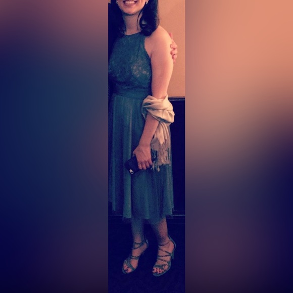 BHLDN Midi Slate Blue Cocktail Dress - Picture 7 of 8